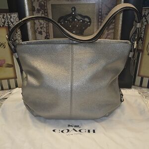 EUC-Coach Silver Shoulder Bag 10X12X6